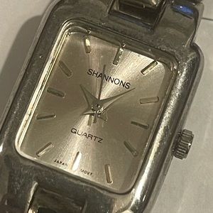 Shannons watch vintage silver tone metal quartz SA144 Japan needs battery